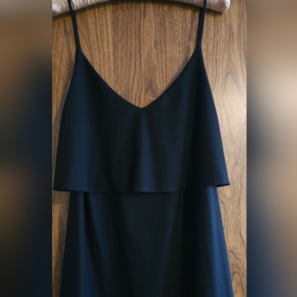MANGO Black Layered Spaghetti Strap Midi Dress Size M - Picture 6 of 8